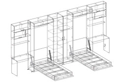 Шкаф-кровать трансформер Дуэт