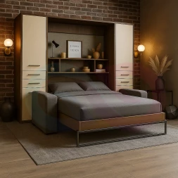 Шкаф-кровать трансформер с диваном Ферди