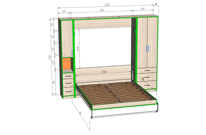 Шкаф-кровать трансформер Айви