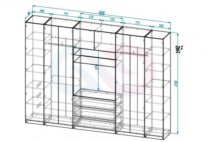 Стенка в гостиную Аполло