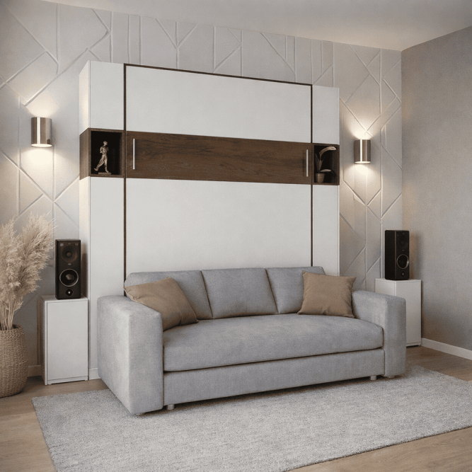 Шкаф-кровать с диваном Браун