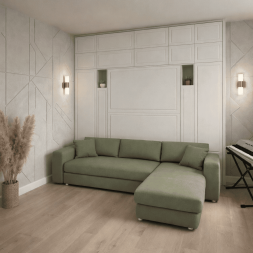 Шкаф-кровать с диваном Кластер