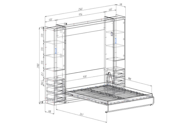 Шкаф-кровать трансформер Элеганс